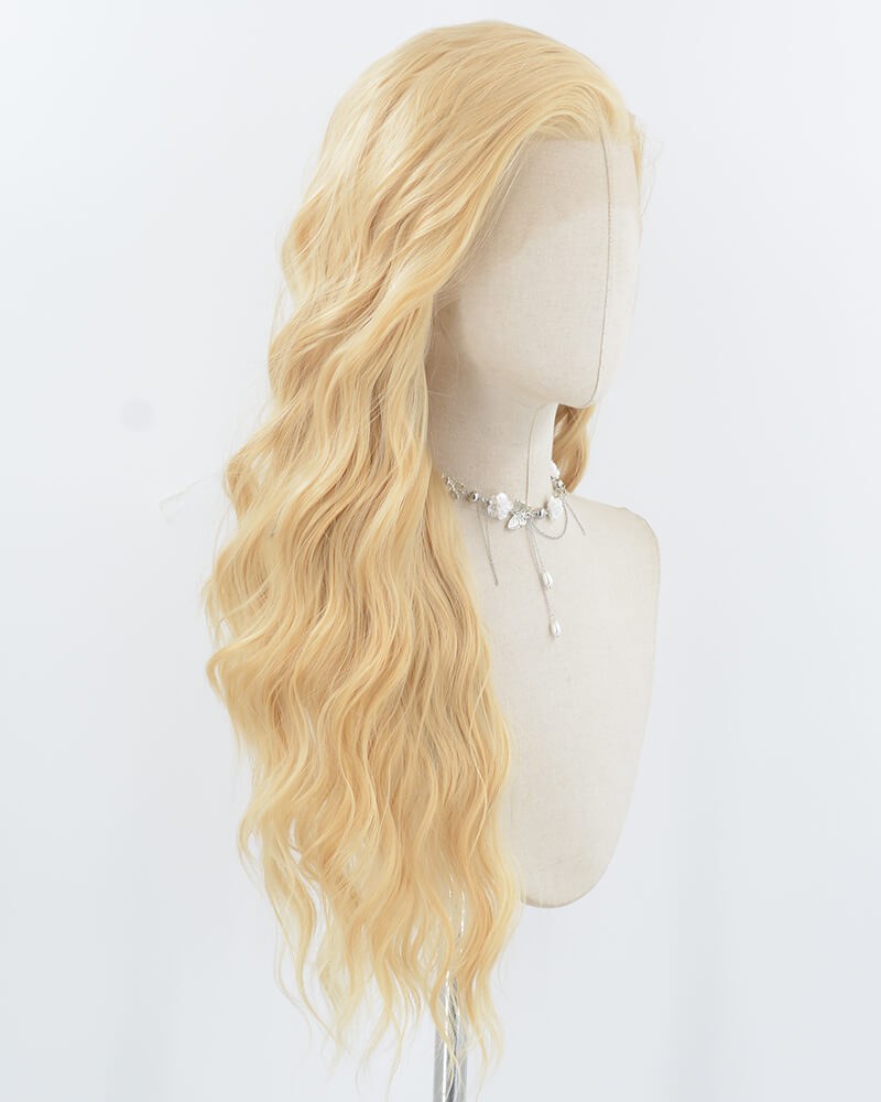 Blonde Curly Synthetic Lace Front Wig WW969 — view 2