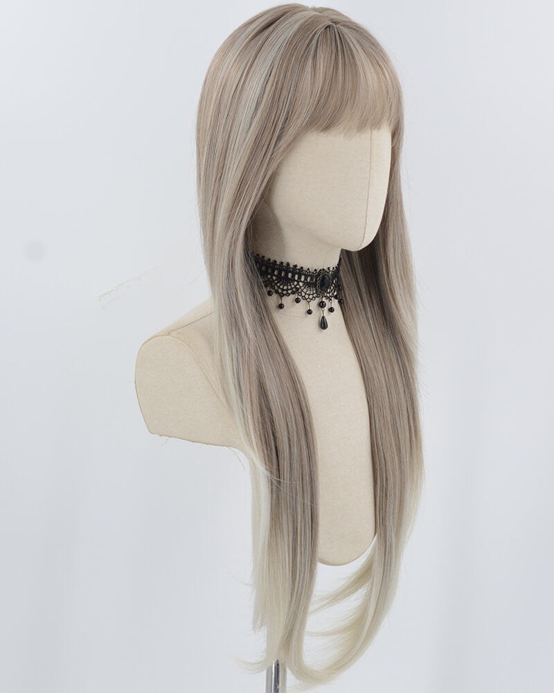 30inch Long Grey Ombre Synthetic Wig HW709 — view 2