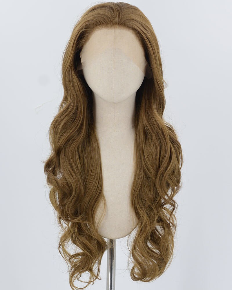 Blonde Brown Long Wavy Synthetic Lace Front Wig WW900 — view 1