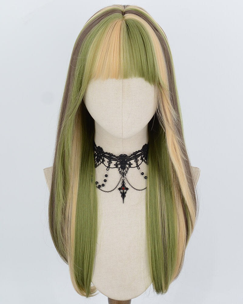 Green Highlight Blonde Synthetic Wig HW872 — view 1