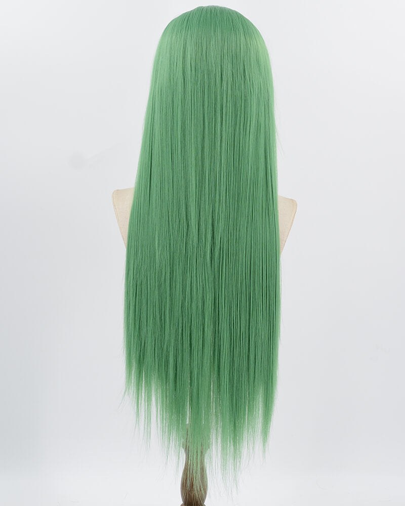 Green Long Straight Synthetic Lace Front Wig WW902 — view 3