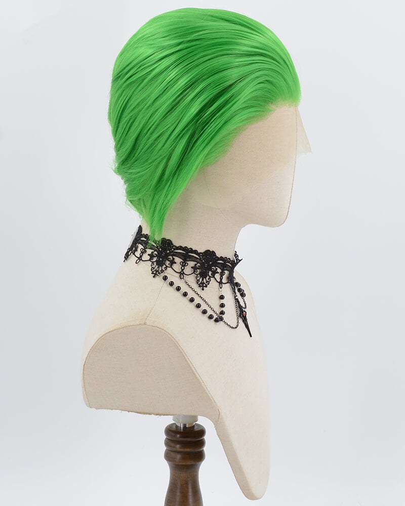 Green Short Synthetic Lace Front Men's Wig MW042 — view 2