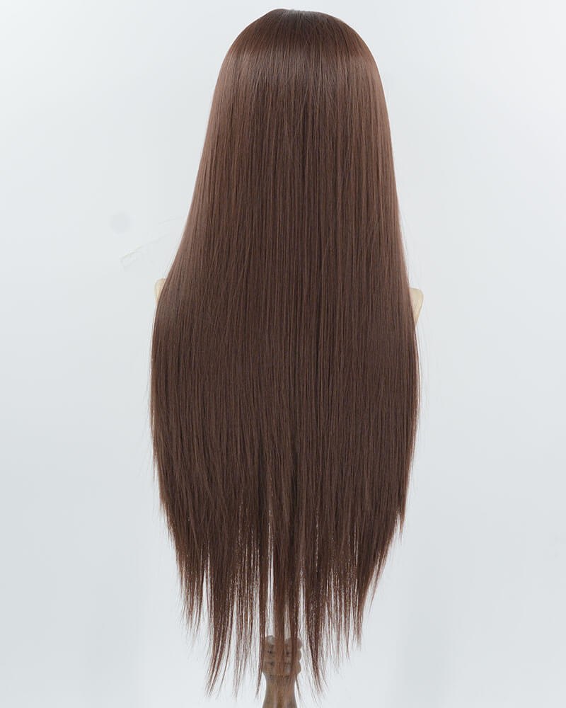 Red Brown Long Straight Synthetic Lace Front Wig WW973 — view 3