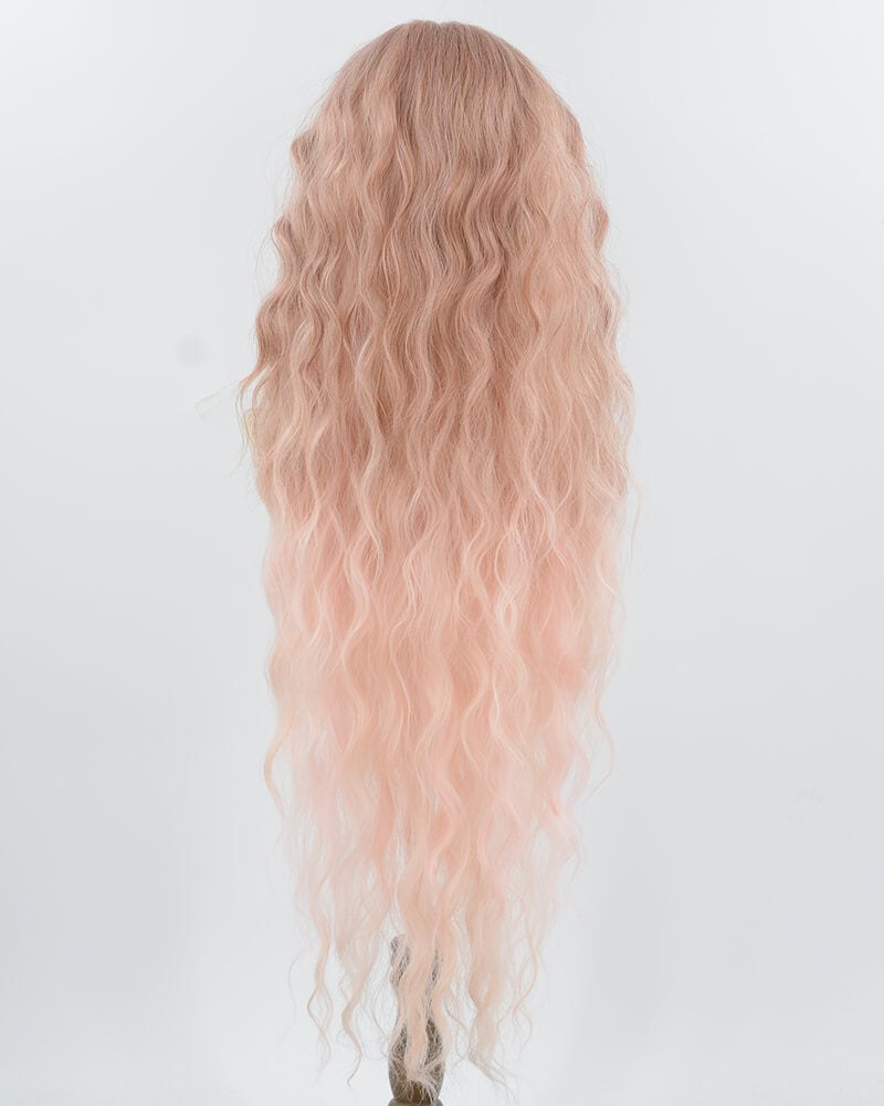 Ombre Pink Curly Long Synthetic Wig HW731 — view 3