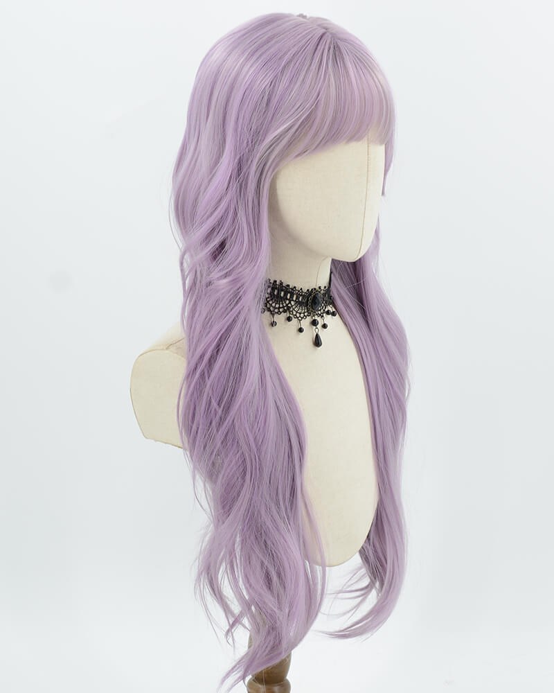 Long Mixed Purple Wavy Synthetic Wig HW824 — view 2