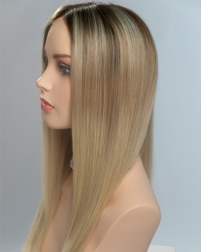 Ombre Blonde Straight Human Hair Wig HT040 — view 3