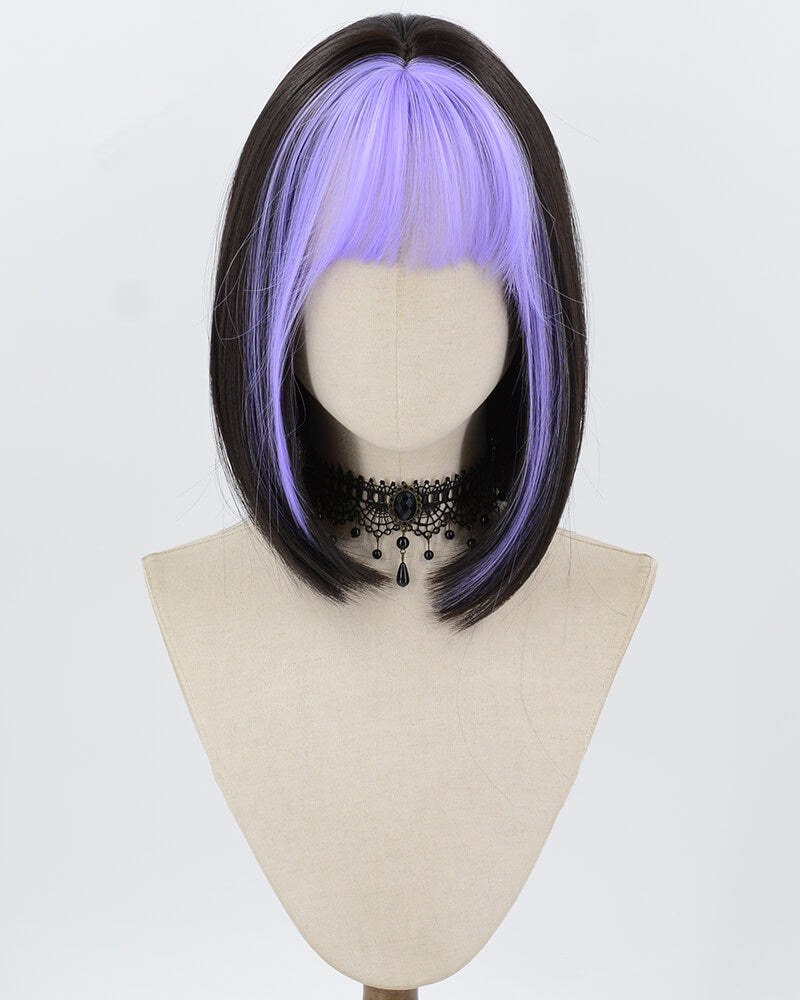 Purple Black Short Synthetic Wig HW807 — view 1