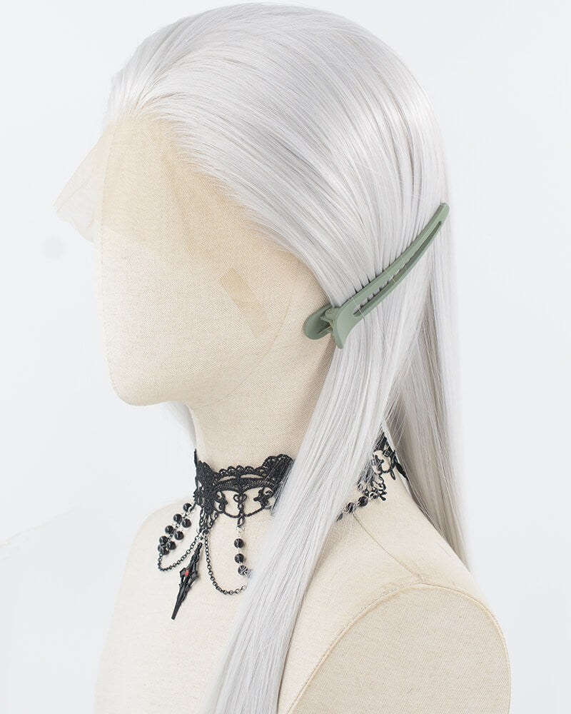38inch Long Silver Synthetic Lace Front Wig WW958 — view 2