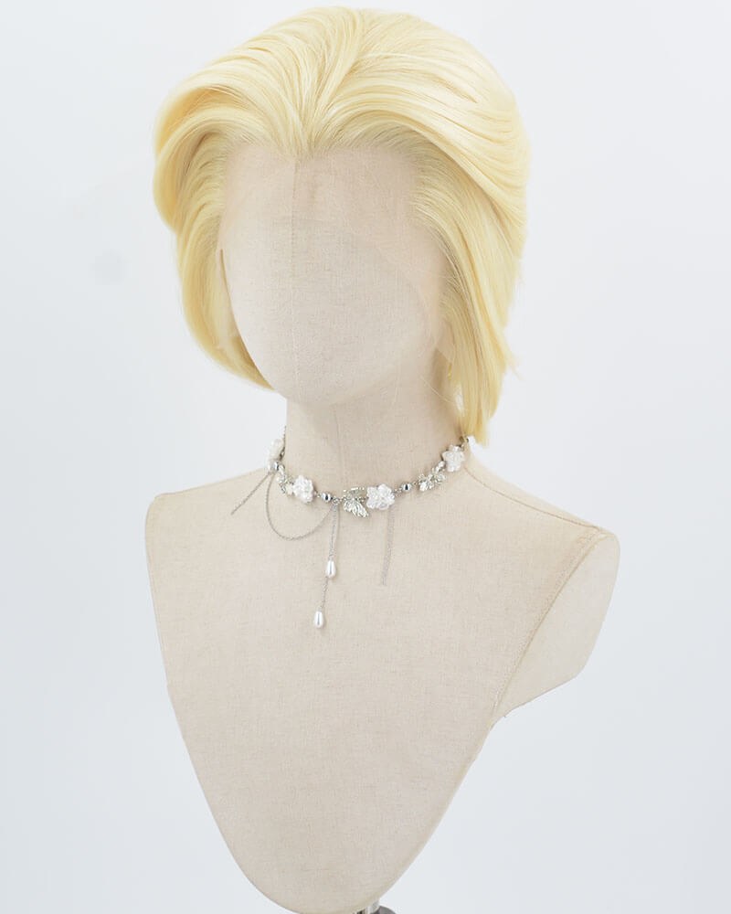 613 Blonde Short Synthetic Lace Front Men's Wig MW048 — view 2