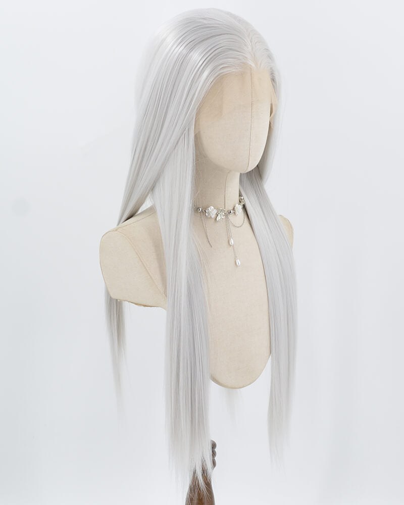 13*6 Silver Straight Synthetic Lace Front Wig WW1024 — view 2