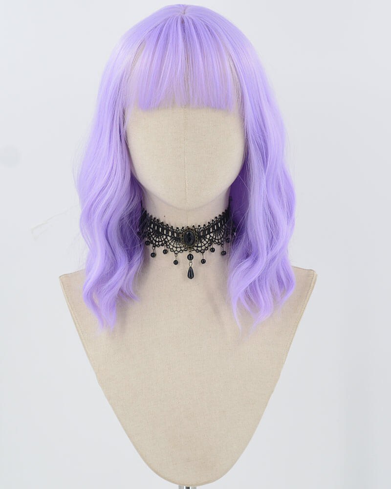 Purple Wavy Short Synthetic Wig HW643 — view 1