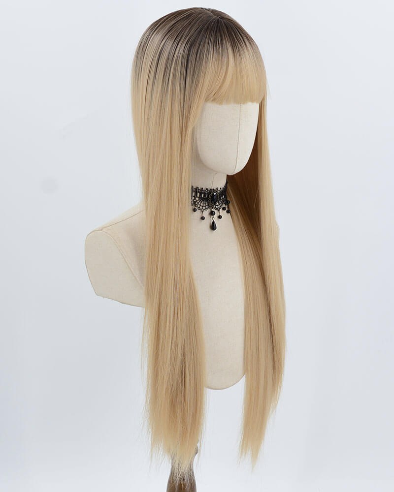 Ombre Blonde Straight Synthetic Wig HW772 — view 2