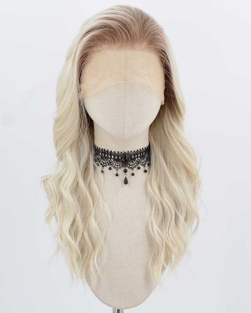 Ash Blonde Ombre Synthetic Lace Front Wig WW1007 — view 1