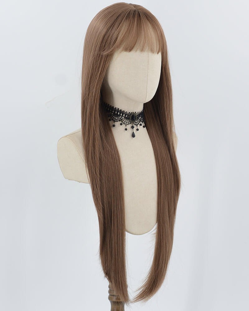 32inch Long Brown Synthetic Wig HW661 — view 2