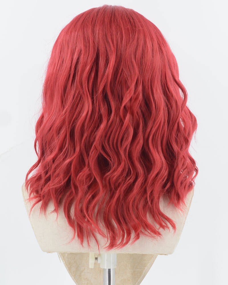 Red Curly Synthetic Lace Front Wig WW912 — view 3