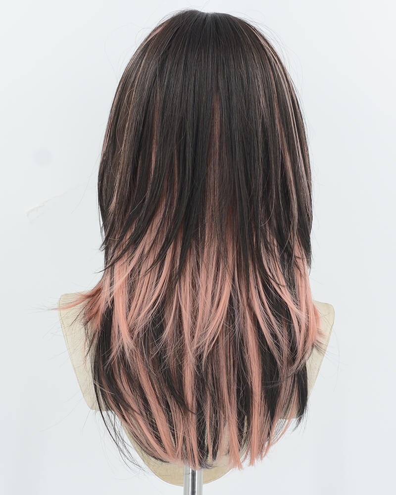 Brown Pink Synthetic Wig HW747 — view 3