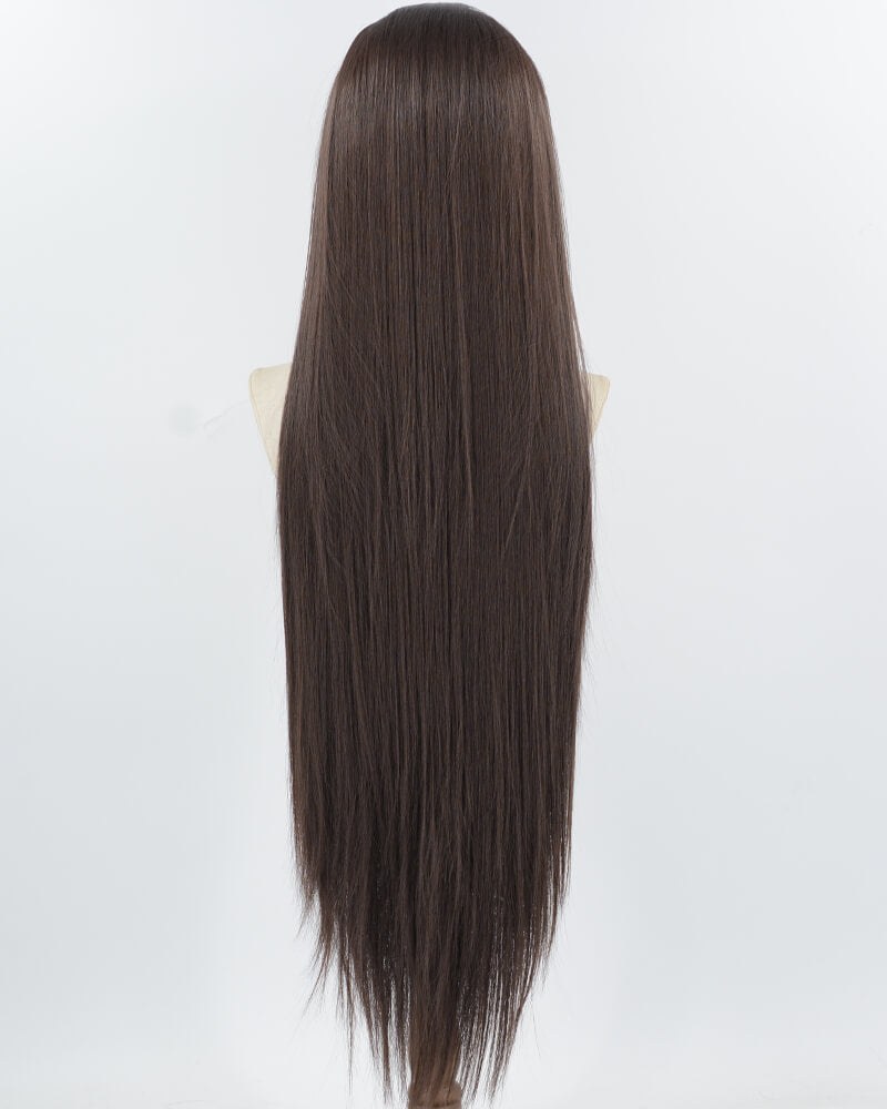 38Inch Long Dark Brown Synthetic Lace Front Wig WW964 — view 3