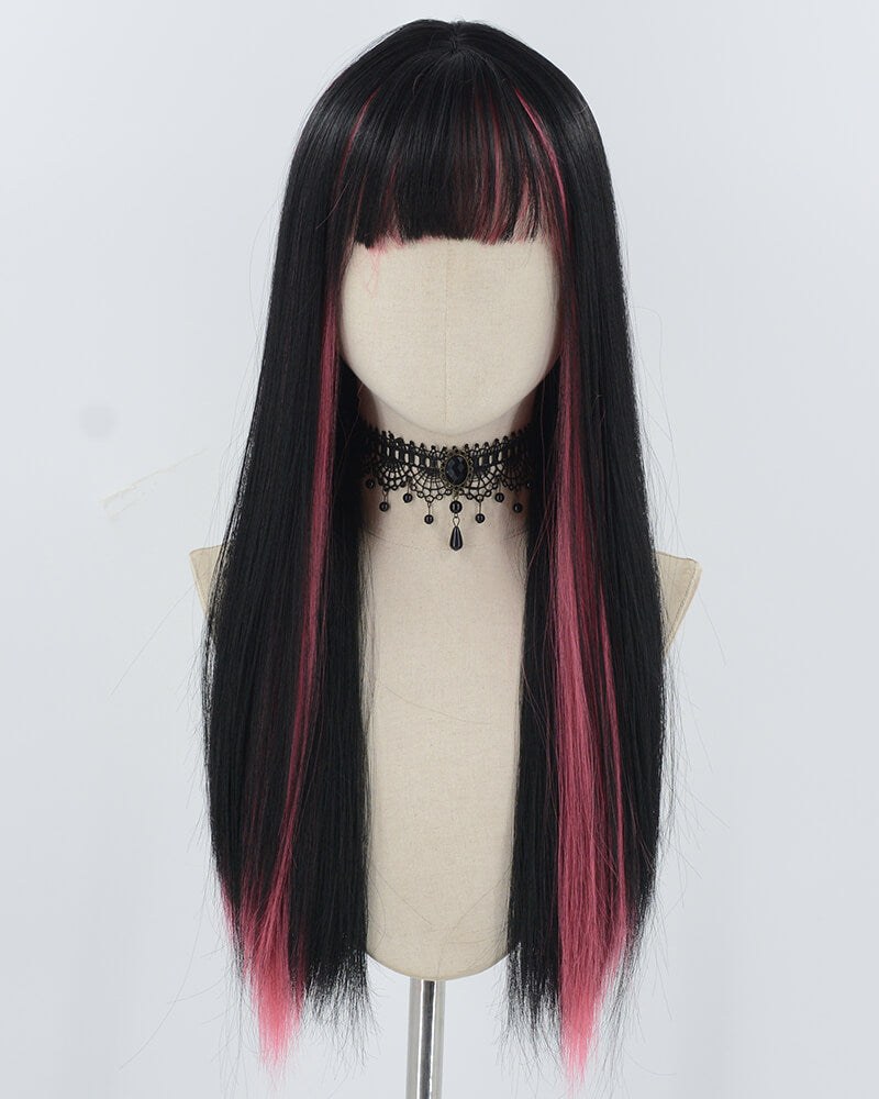 Black Pink Synthetic Wig HW715 — view 1