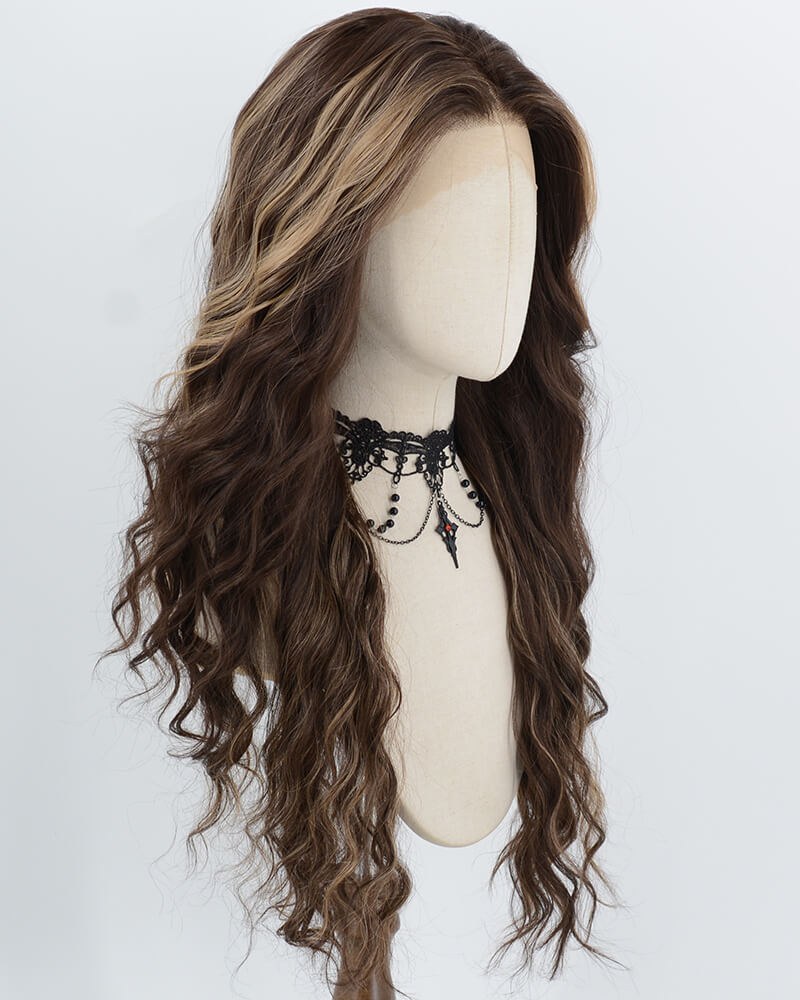 Brown Highlights Blonde Synthetic Lace Front Wig WW1061 — view 2