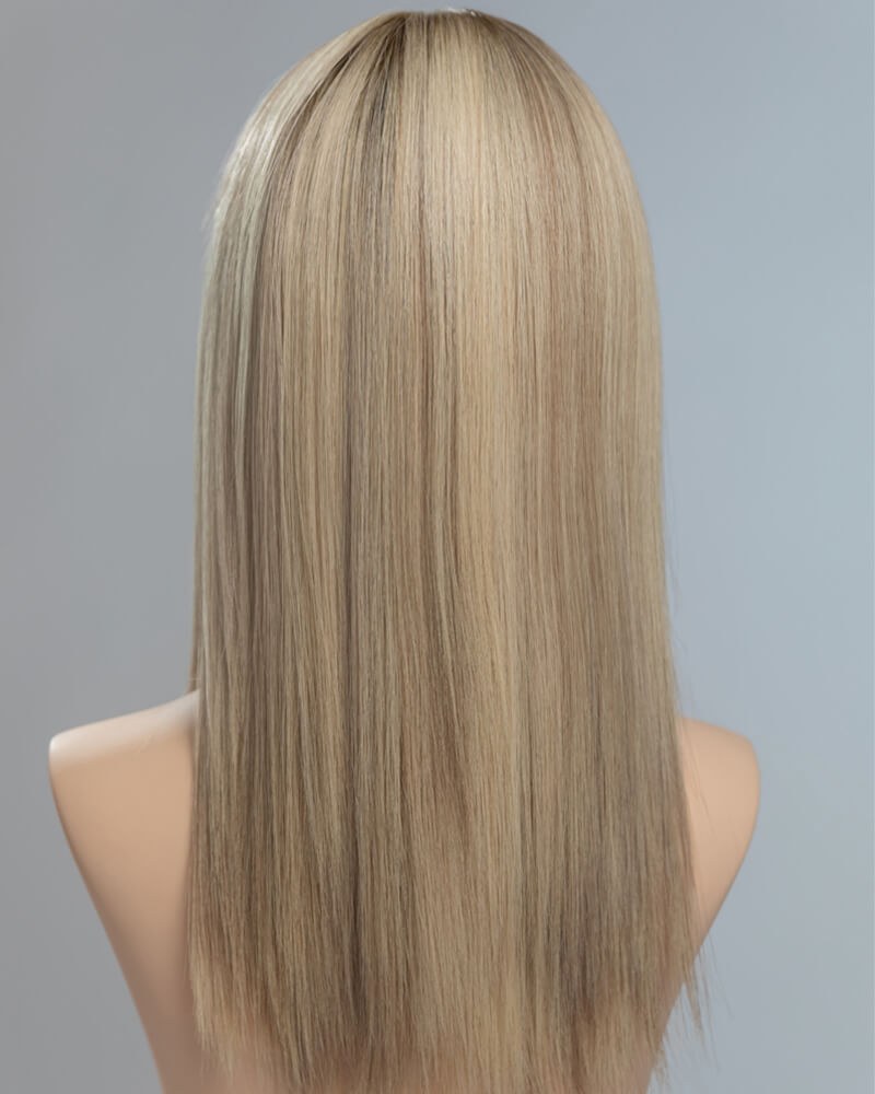 Blonde Brown Straight Human Hair Wig HT039 — view 4