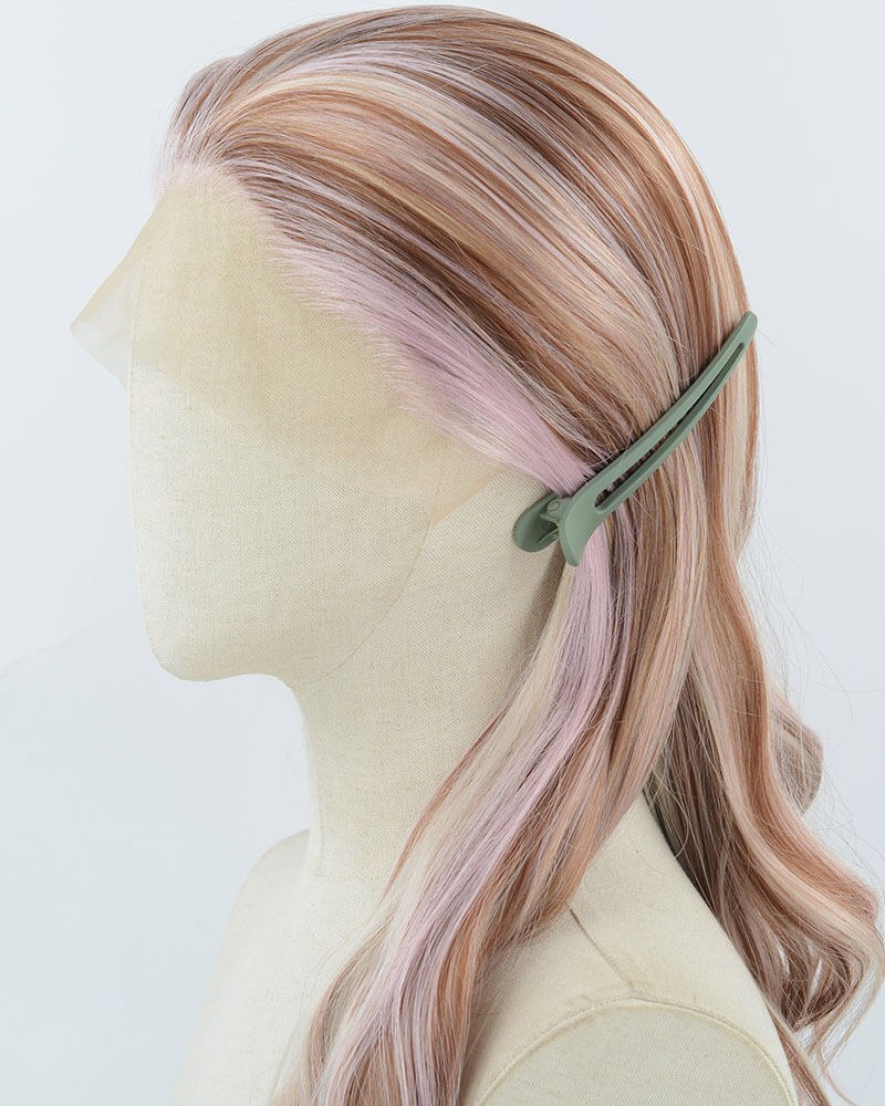 Mixed Pink Brown Synthetic Lace Front Wig WW907 — view 4