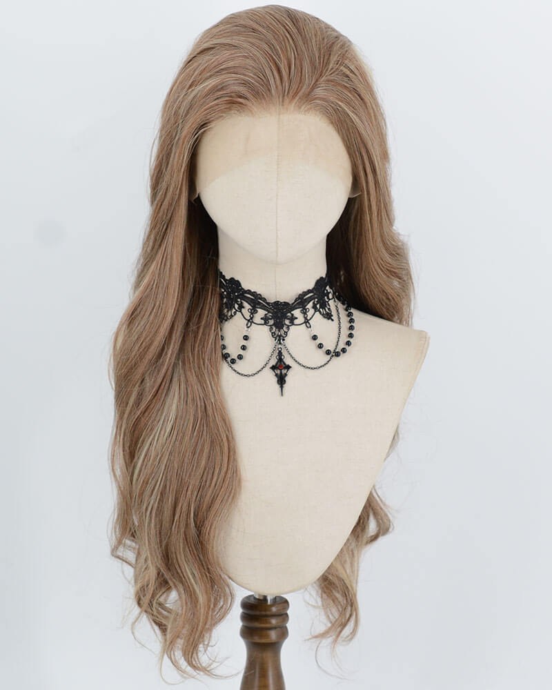 Ash Beige Brown Synthetic Lace Front Wig WW1056 — view 1