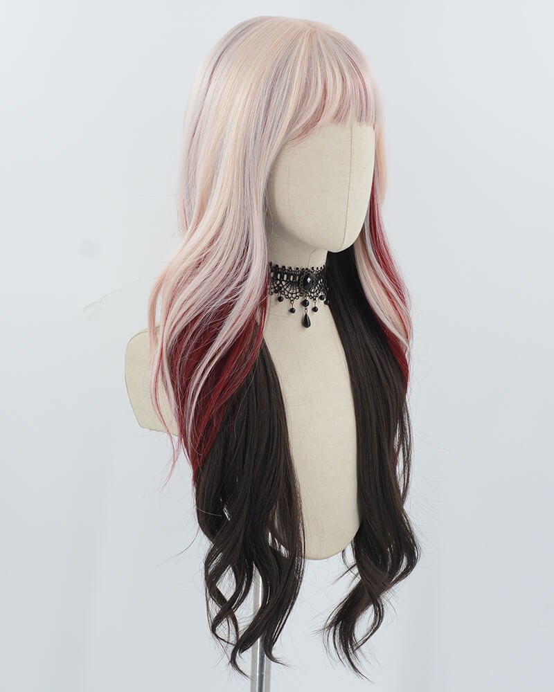 Pink Red Brown Synthetic Wig HW736 — view 2