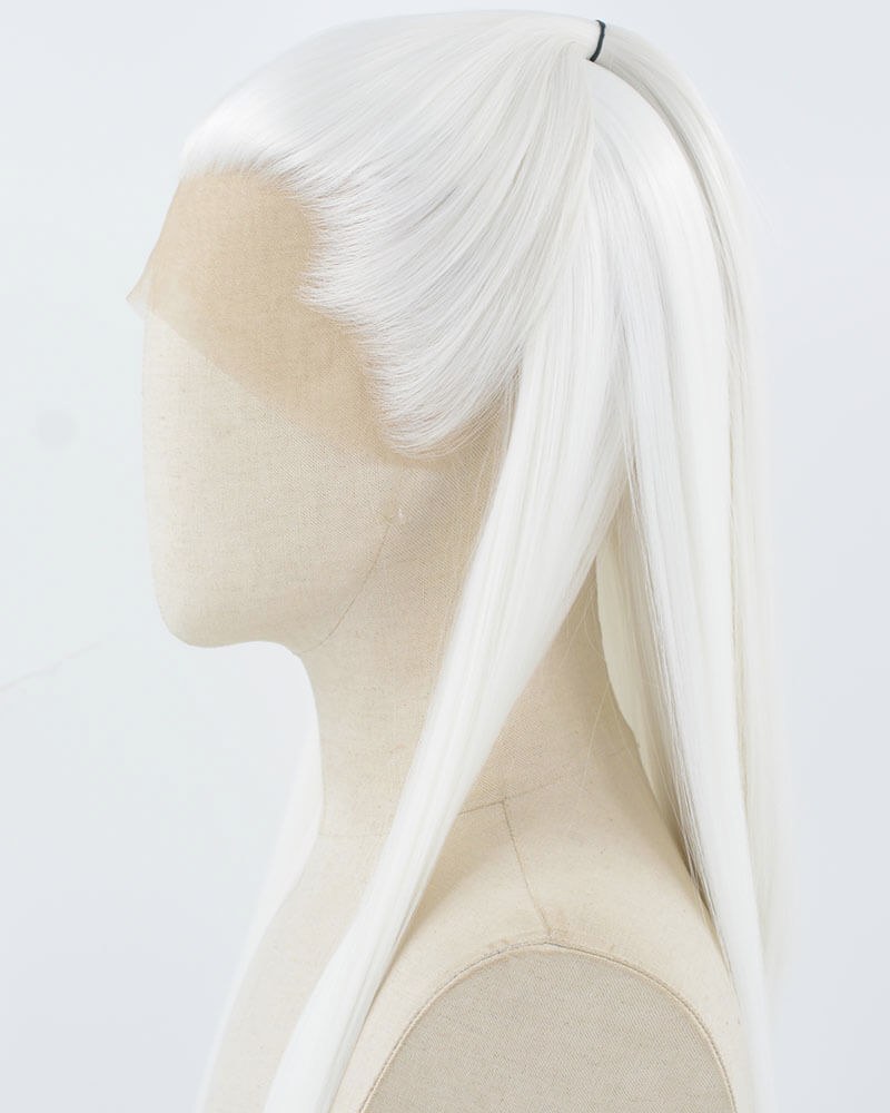 White Straight Synthetic Lace Front Men's Wig MW055 — view 3
