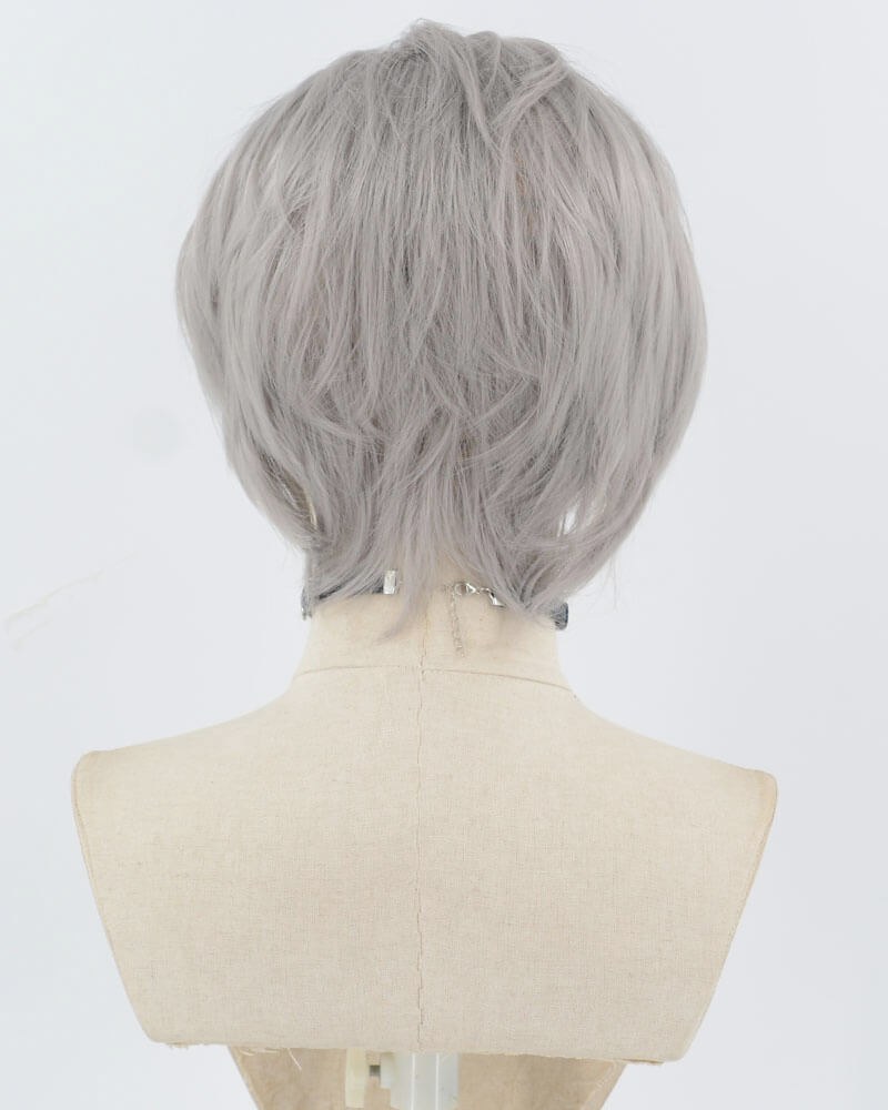 Grey Short Synthetic Lace Front Men's Wig MW045 — view 3
