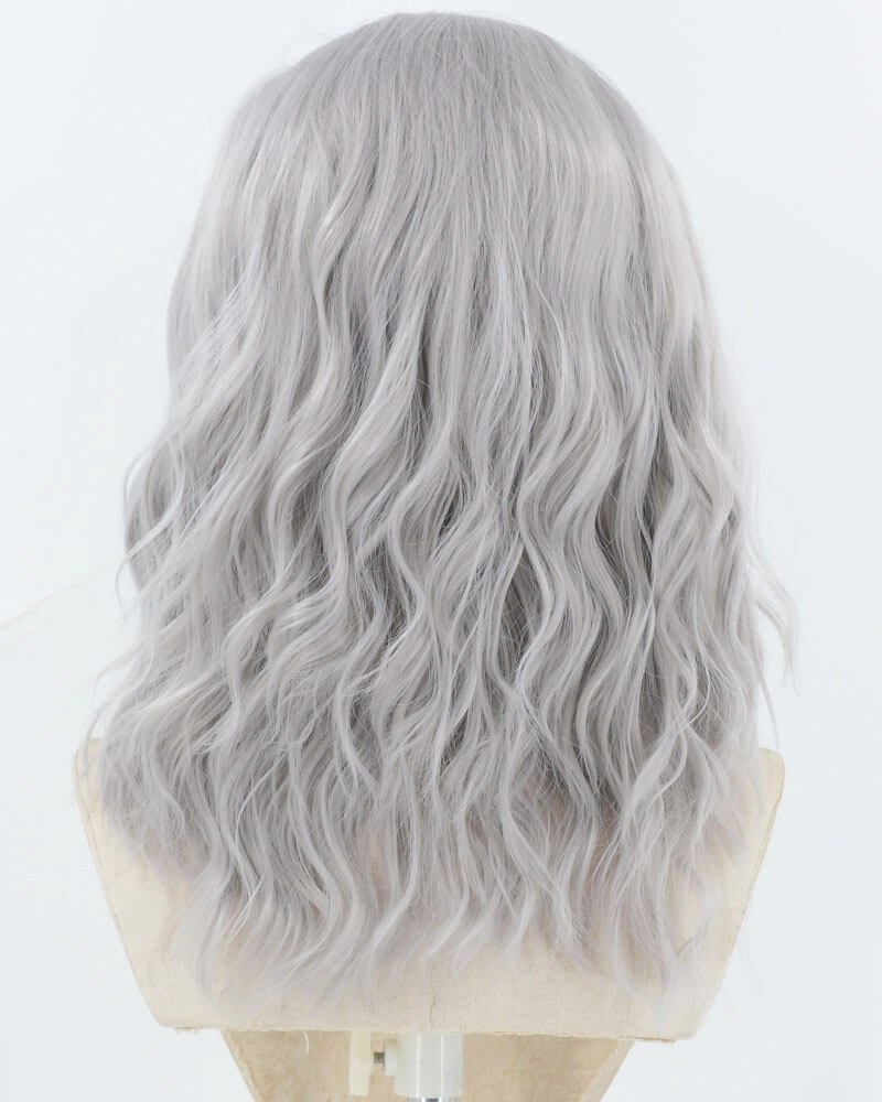 Dark Grey Curly Synthetic Lace Front Wig WW924 — view 3