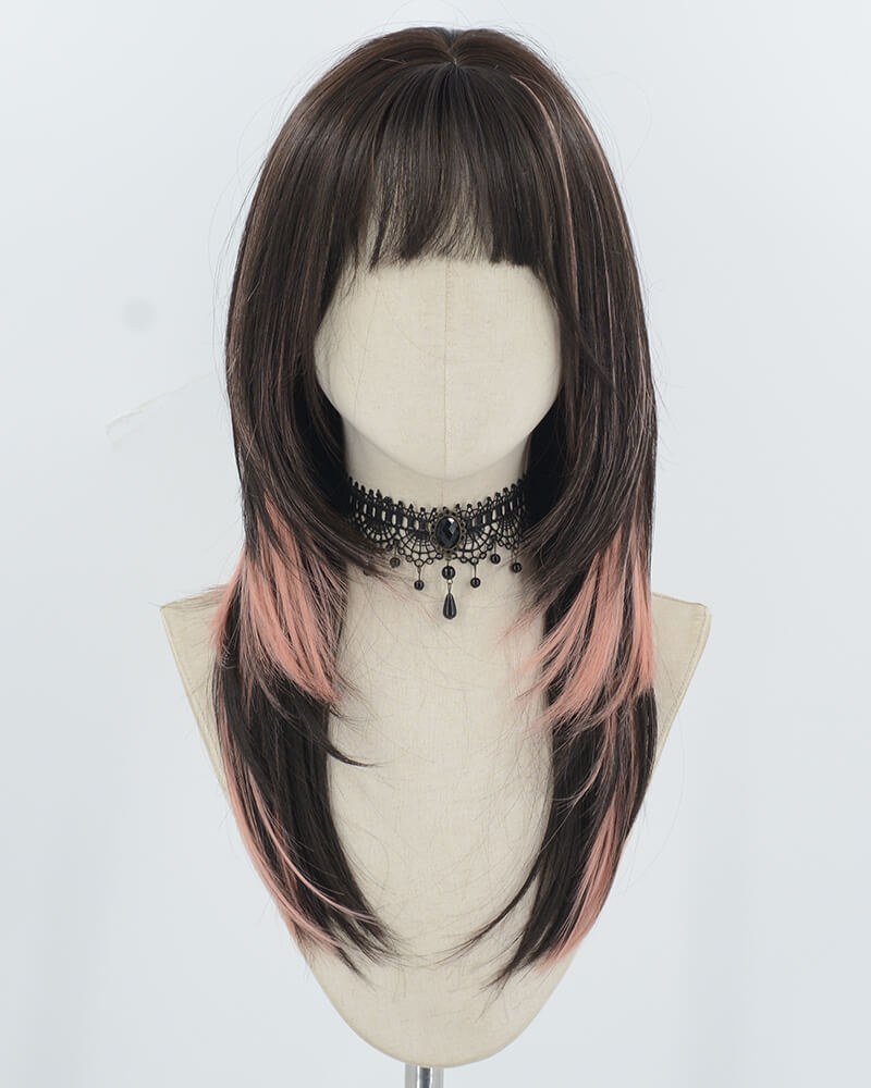 Brown Pink Synthetic Wig HW747 — view 1
