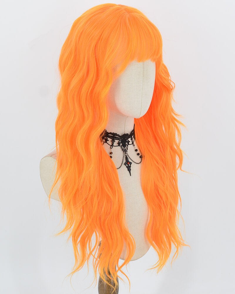 Orange Long Wavy Synthetic Wig HW867 — view 2
