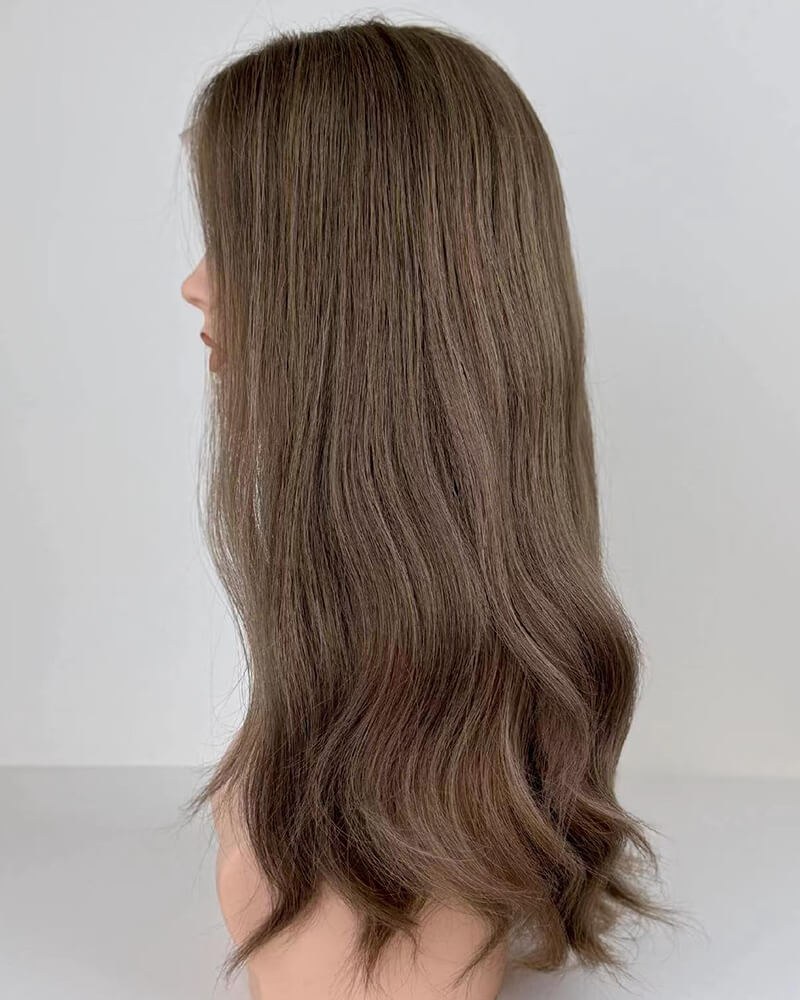 Brown Wavy Human Hair Wig HT041 — view 2
