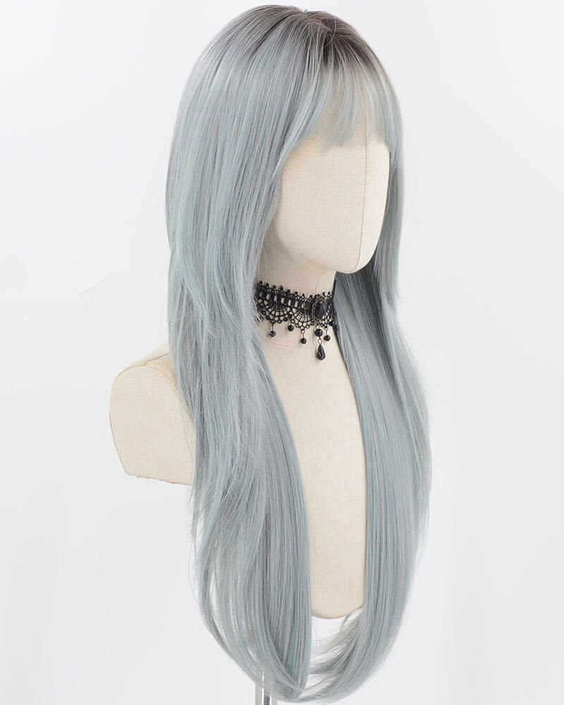 Ombre Blue Long Synthetic Wig HW682 — view 2