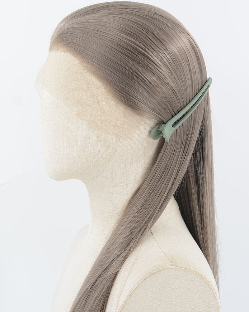 Dark Grey Long Straight Synthetic Lace Front Wig WW916 — view 3