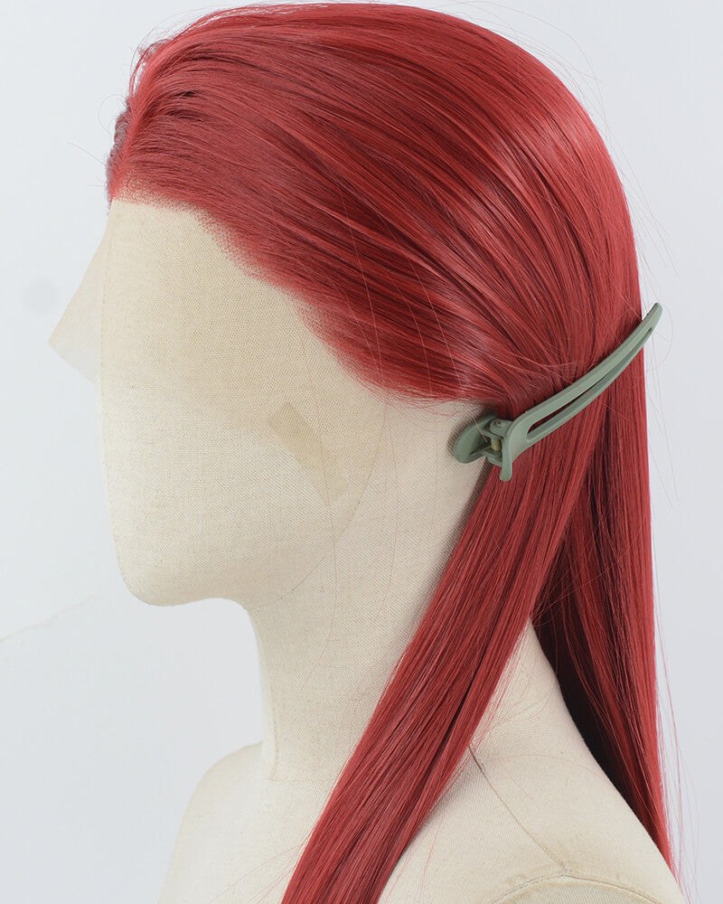 Red Long Straight Synthetic Lace Front Wig WW944 — view 4