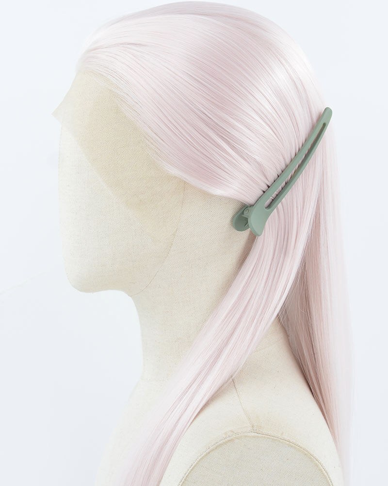 Light Pink Long Straight Synthetic Lace Front Wig WW921 — view 4