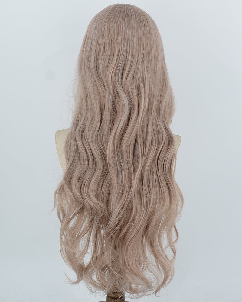 Dusty Rose Beige Long Wavy Synthetic Wig HW849 — view 3
