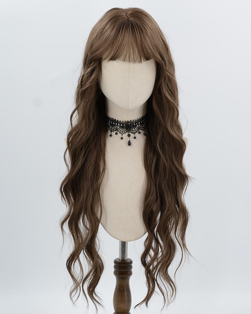 Long Brown Curly Synthetic Wig HW802 — view 1