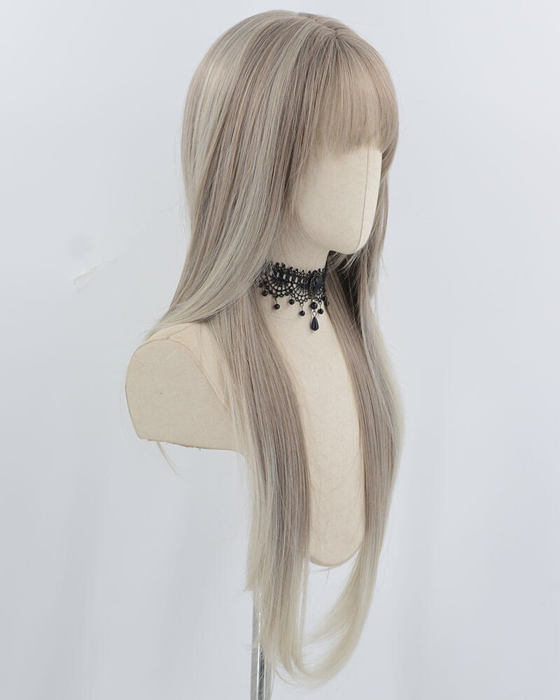 30Inch Long Grey Ombre Synthetic Wig HW763 — view 2