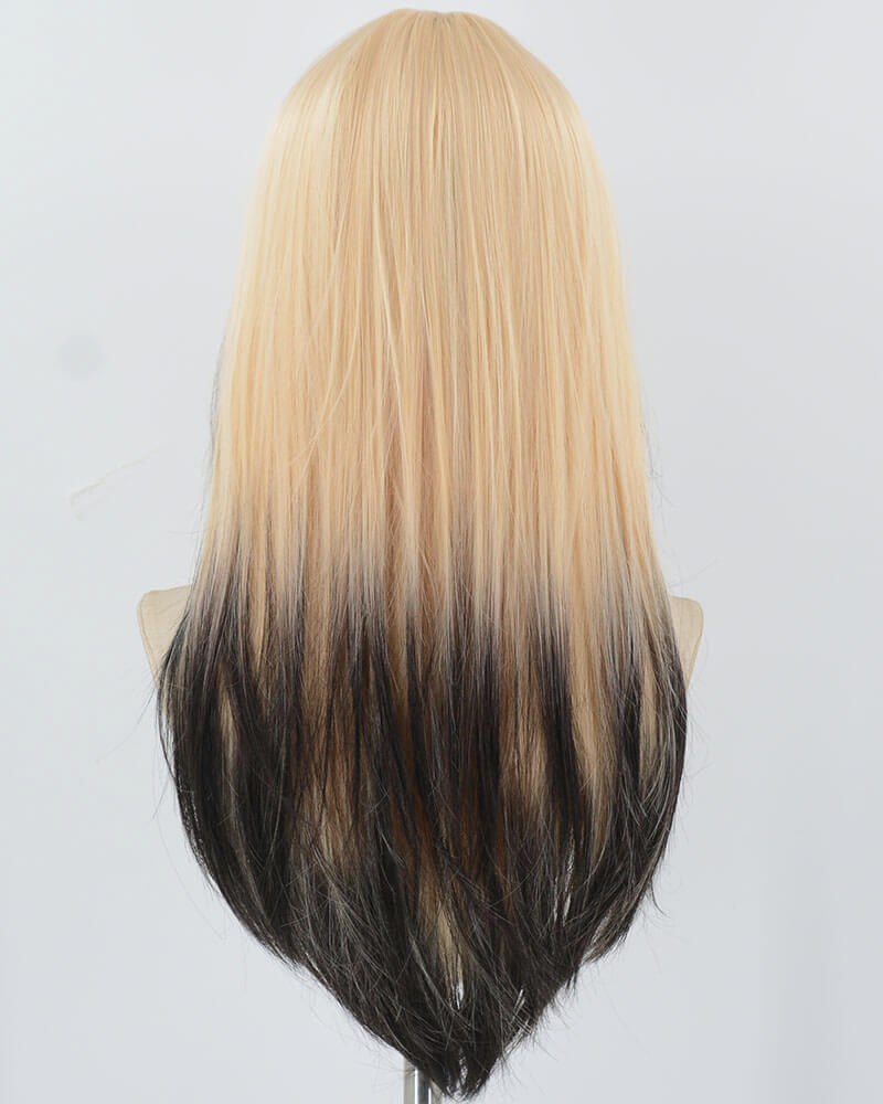 Blonde Ombre Black Synthetic Wig HW651 — view 3