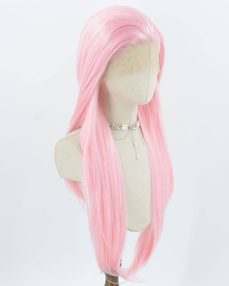 Pink Straight Synthetic Lace Front Wig WW1017 — view 2