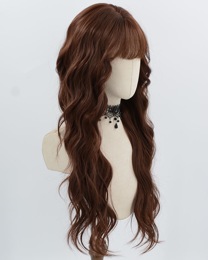 Long Brown Curly Synthetic Wig HW801 — view 2