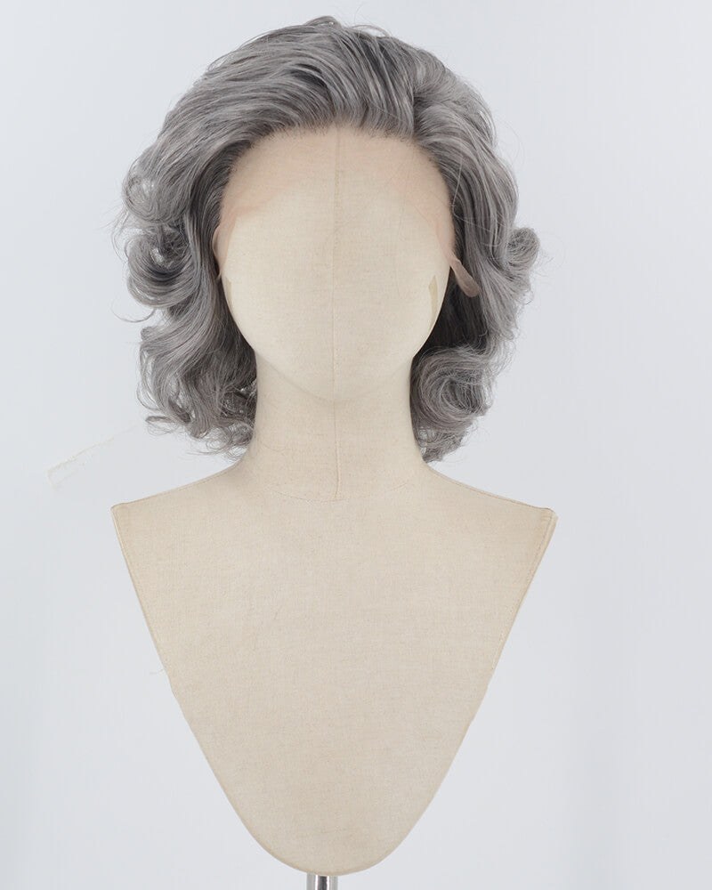 Short Wavy Grey Synthetic Lace Front Wig WW933 — view 1