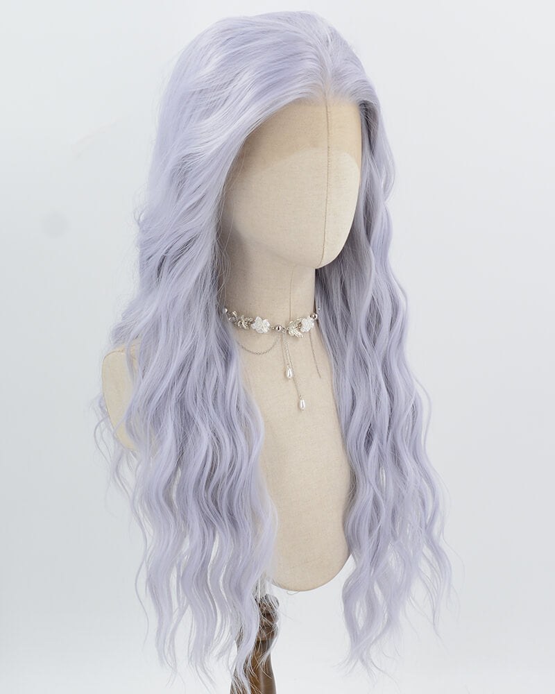 Purple Curly Synthetic Lace Front Wig WW1002 — view 2