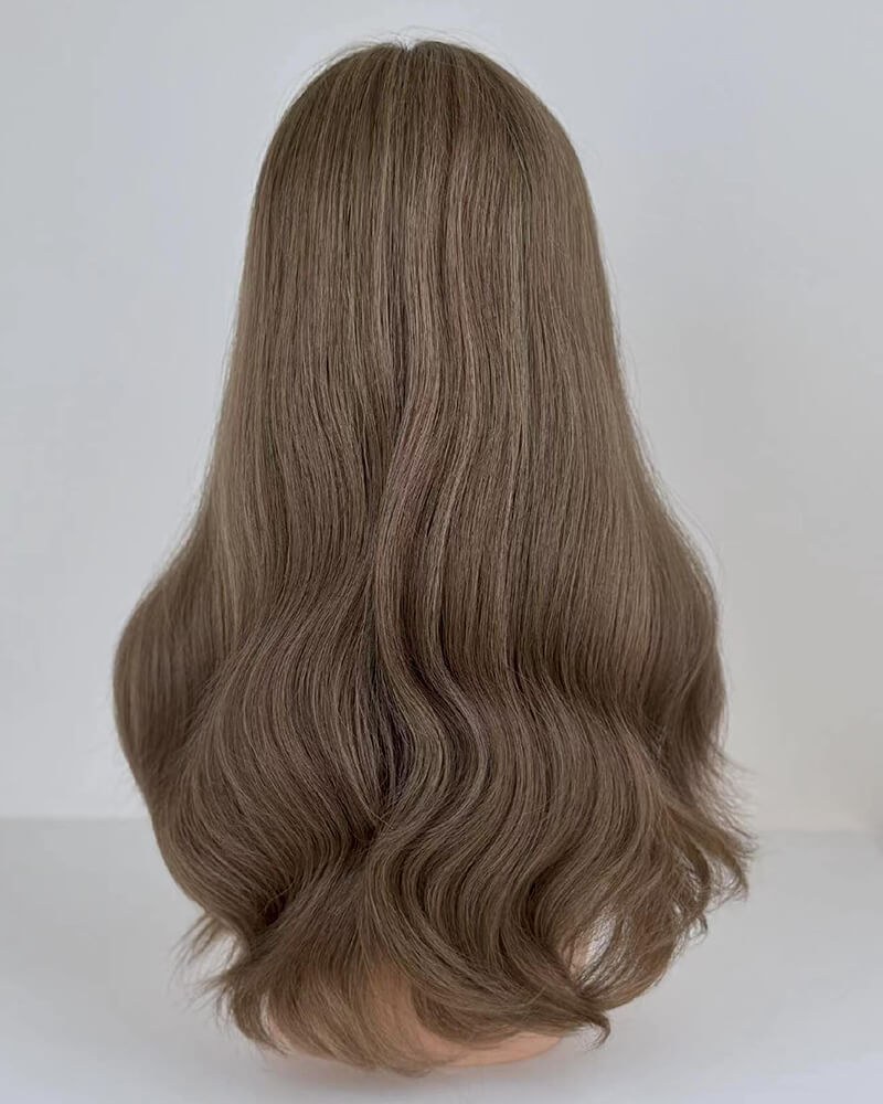 Brown Wavy Human Hair Wig HT041 — view 3
