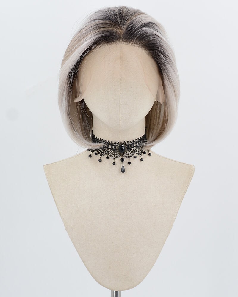 Black Ombre Blonde Synthetic Lace Front Wig WW1008 — view 1