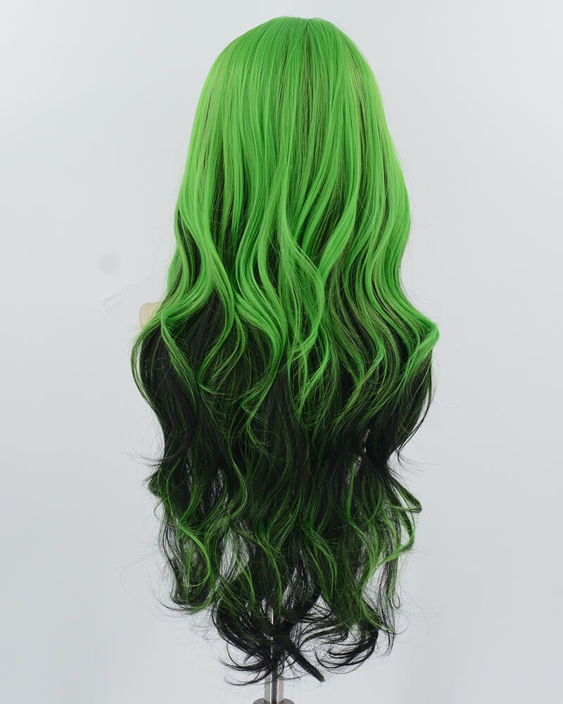 Green Black Long Synthetic Wig HW727 — view 3