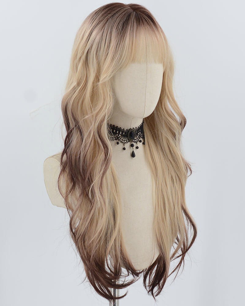 Blonde Ombre Brown Synthetic Wig HW668 — view 2
