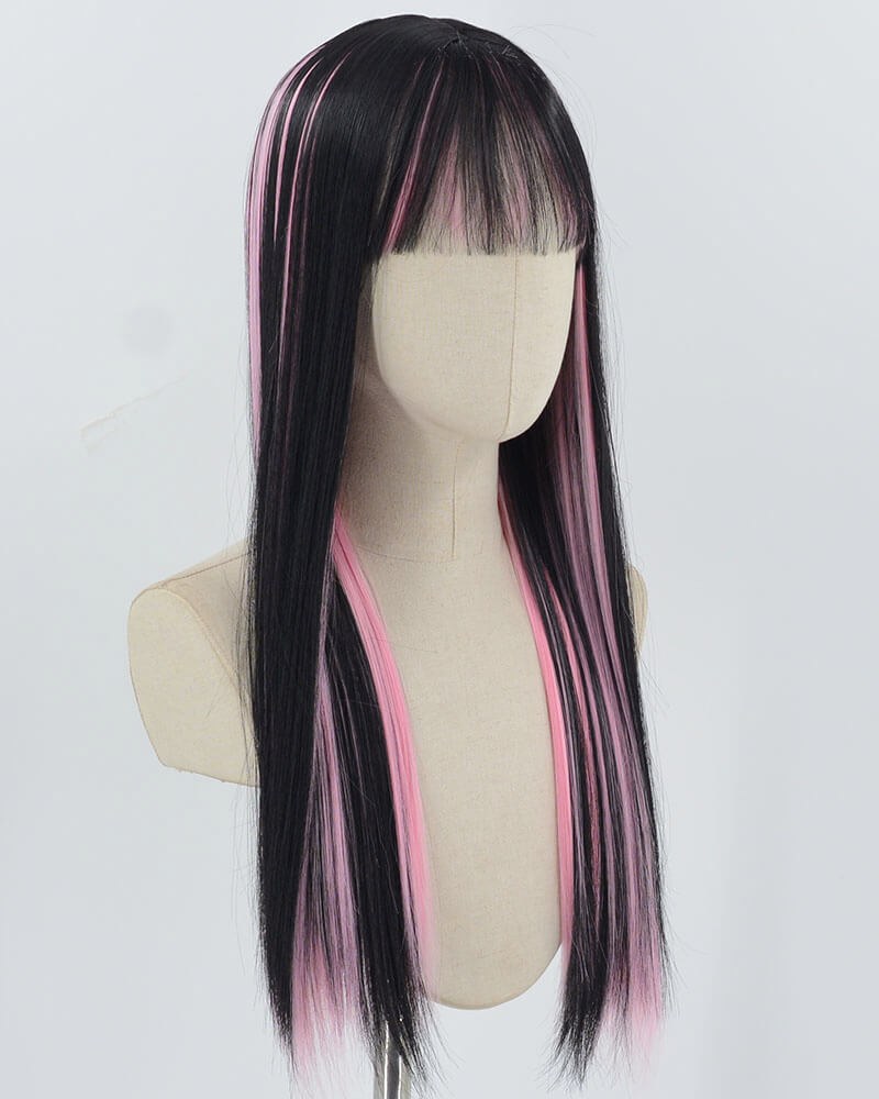 Black Pink Synthetic Wig HW655 — view 2